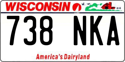 WI license plate 738NKA