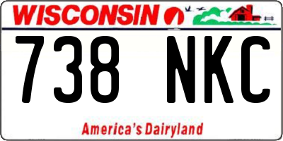 WI license plate 738NKC