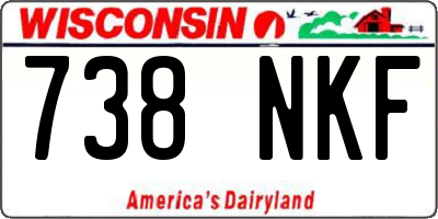 WI license plate 738NKF