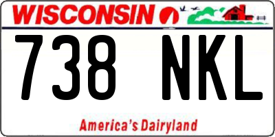 WI license plate 738NKL