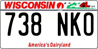 WI license plate 738NKO