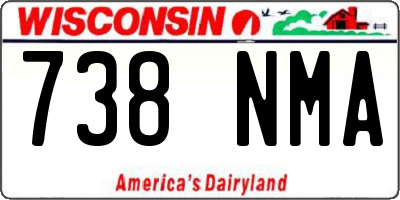 WI license plate 738NMA