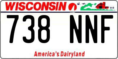WI license plate 738NNF