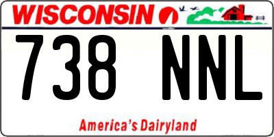WI license plate 738NNL