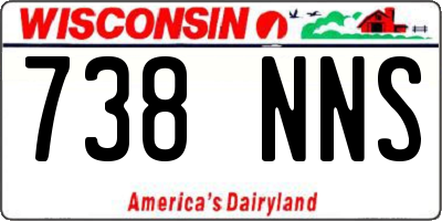WI license plate 738NNS