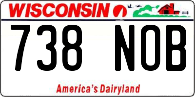 WI license plate 738NOB