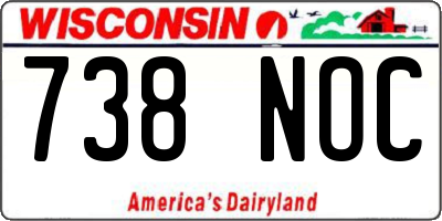 WI license plate 738NOC