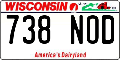 WI license plate 738NOD