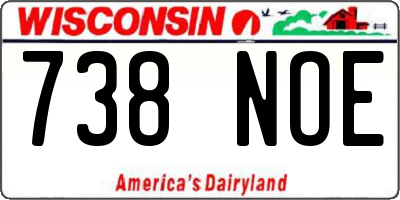 WI license plate 738NOE
