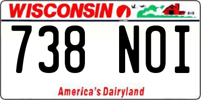 WI license plate 738NOI