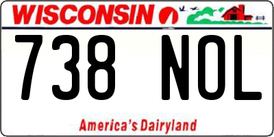 WI license plate 738NOL