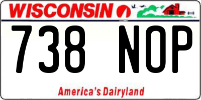 WI license plate 738NOP