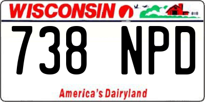 WI license plate 738NPD