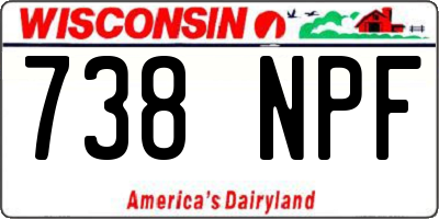 WI license plate 738NPF