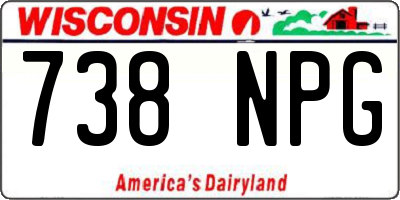 WI license plate 738NPG