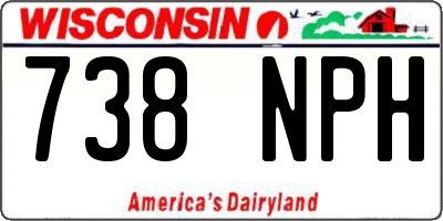 WI license plate 738NPH