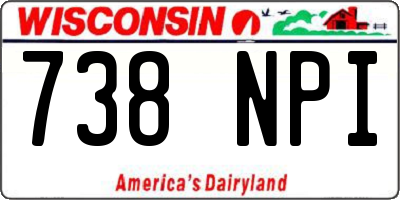 WI license plate 738NPI