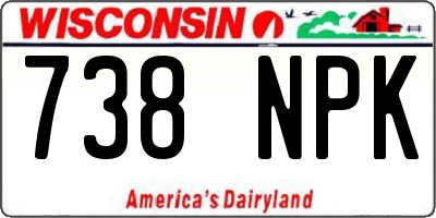 WI license plate 738NPK