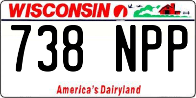 WI license plate 738NPP
