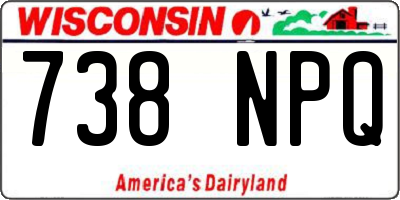 WI license plate 738NPQ