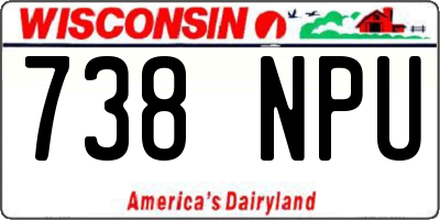 WI license plate 738NPU