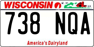 WI license plate 738NQA