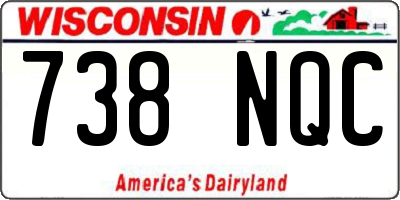WI license plate 738NQC