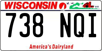 WI license plate 738NQI