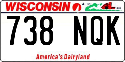 WI license plate 738NQK