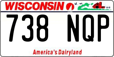 WI license plate 738NQP