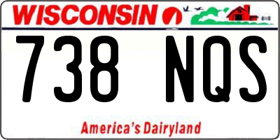 WI license plate 738NQS