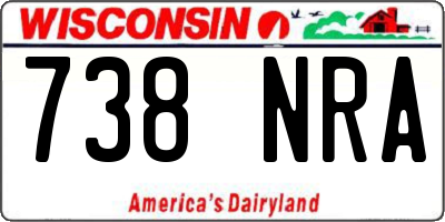 WI license plate 738NRA