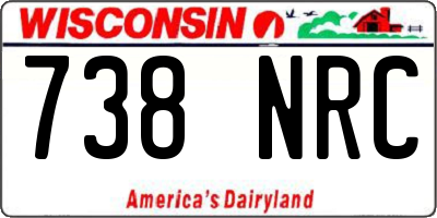 WI license plate 738NRC