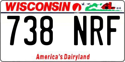 WI license plate 738NRF