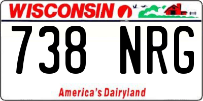 WI license plate 738NRG