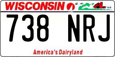 WI license plate 738NRJ