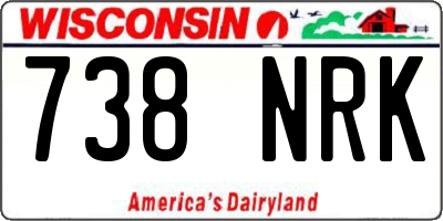 WI license plate 738NRK