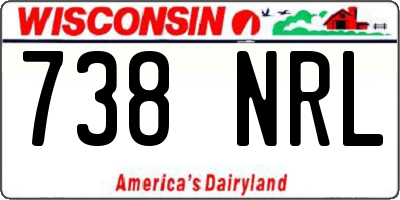 WI license plate 738NRL
