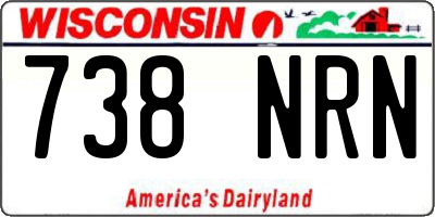 WI license plate 738NRN