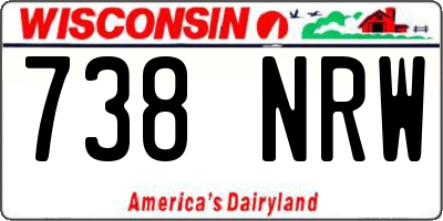 WI license plate 738NRW