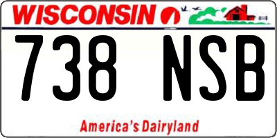 WI license plate 738NSB