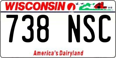 WI license plate 738NSC