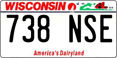 WI license plate 738NSE