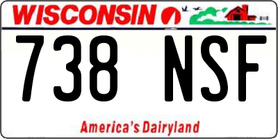 WI license plate 738NSF