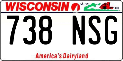 WI license plate 738NSG