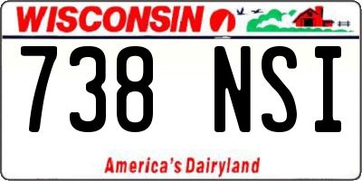 WI license plate 738NSI