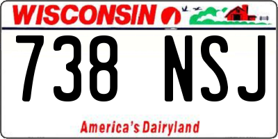 WI license plate 738NSJ