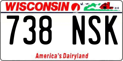 WI license plate 738NSK