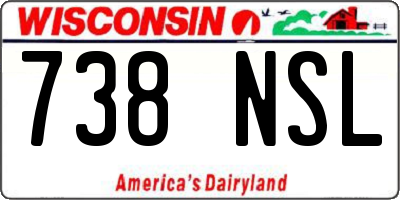 WI license plate 738NSL