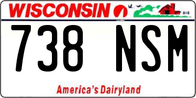 WI license plate 738NSM